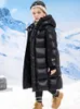 Down Coat Girls Chłopcy Down Ultra grube parkas czarne dziecko z kapturem ciepłe płaszcze zimowe ubrania do niemowląt snowsuit xmp548 231016