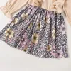 Sukienki dla dziewczynek dziecięcy sukienka z długim rękawem Ruffle Knit Lopard Flower Tutu Fall Spring Ubrania