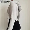 Vestes Femmes WTEMPO Manches longues Sporty Basic Femmes Slim Cordon à capuche Sexy Sweat-shirt Casual Fashion Spring Streetwear