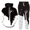 Neue Männer Frauen Space Galaxy Milk Dripping Lustige 3D-Druck Mode Trainingsanzüge Hip Hop Hosen Hoodies T012277J