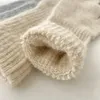 Vijf Vingers Handschoenen Koreaanse Langere Handschoenen Dames Winter Konijn Gebreide Vingerhandschoenen Kerst Dikke Warme Handschoenen 231016
