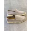 Loro designer nya pianas skor perfekt loros lyxskor sommar charms utsmyckade promenad mocka loafers par äkta män kvinnor läder casual slip på lägenheter yjhf