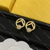 Chic Gold Pearl Studs Designer Letter Circle Brincos Senhoras Brincos de argola dourada com caixa