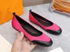 Real Leather Patchwork Women High Quality Flat Loafers Shoes New Ballet Flats Dress Shoes For Women Designer Brand Mary Jane Shoes Lv'Trainers