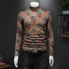 2023 autumn and winter men's new tops brushed long-sleeved T-shirts light luxury fashion trend business casual handsome botto287N