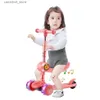 Fahrräder Ride-Ons Kinder-Tretroller, zusammenklappbares Skateboard, Kinder, höhenverstellbar, blinkendes Licht, 3 Räder, Fußroller, Jungen- und Mädchen-Roller, Geschenke, Q231017