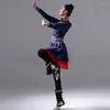 Scen Wear Mongolian Dance Costum Traditionell kvinnlig nationell tibetansk övningskläder Ancient Yangko