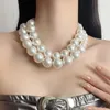 Halsband Luxus Große Imitation Perlen Halskette Für Frauen Französisch Retro Trending Collares De Moda 2023 Mujer Collier Ras Cou