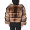 Womens Fur Coat Winter Real Women Raccoon Natural Silver Long Vest Warm Luxury Jacket Parkas With Leather Clothe For Female 231017