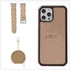 3-piece Set Designer iPhone Case Airpod Case Watchband For iPhone 15 14 13 Pro Max 12 Mini 11 Plus Best Christmas Gift