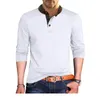 Camisas casuais masculinas 2023 outono/inverno camiseta polo gola de pé henry men