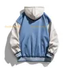 2023 Autumn Korean Edition Casual Jacket Men's Fashion Fake Two Piece Color Block Hooded Baseball Jersey Unisex