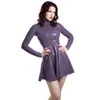 Shiny Pvc Leather Turtleneck Dress Long Sleeve A-line Pleated Dress Sexy Back Zipper Faux Leather Vinyl Club Mini DressAnime Costumes