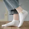 Women Socks White Fruit Cotton Short Ankle Pineapple Pear Watermelon Cherry Weather Cloth Label Breathable Ins Tide Korean