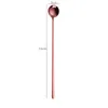 Long Handle Coffee Tea Spoons Stainless Steel Cocktail Stirring Spoon Dessert Scoop Cafe Kitchen Accessories Q654