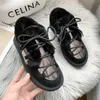 Buty śnieg damskie zimowe moda okrągłe palce płaskie z pluszową zewnętrzną noszenie krótkie top furia koronkowe bawełniane buty 230830