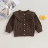 Cardigan Principessa Neonate Maglione lavorato a maglia Colletto per bambola carino Chiusura con bottoni all'uncinetto Abbigliamento Capispalla Inverno Bambini Top Abiti 231017