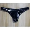 Bragas sexis de cintura baja de Color sólido para mujer, bragas de látex brillantes, ropa ajustada de tiro bajo de piel sintética para discoteca y escenario, mujer 237A