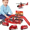 Vliegtuigmodel Kinderspoor parkeerplaats speelgoed auto met meerdere verdiepingen brandtechniek dinosaurus 231017