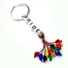 Porte-clés lettre tissé en cristal perlé, pendentif arc-en-ciel, accessoires pendentif d'amitié colorés