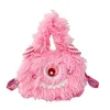 Girls 'Heart Inns Cartoon Little Monster Cute One Eyed Strange Plush One Shoulder sned Straddle Bag Mobiltelefon Bag Girls' Trendy Bag