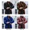 Vestes pour hommes Veste en cuir rétro pour hommes Moto Col montant Biker Manteau Zip Up Outwear Top Faux Chaud Mâle Survêtement