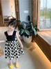 Girl Dresses Girls Dress Polka Dot Color Matching Backless Princess 2023 Summer Children Clothing Sleeveless 3-8 Years Old