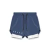 Herren-Shorts, Jogger, Sommer, Sport, Fitness, 2-in-1, Doppel-Fitnessstudio, Lauftraining, schnell trocknend, atmungsaktiv, dehnbar