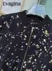 Giacche da donna Evagina Fashion Dots Stampa Paillettes Nail Bead Cappotto squisito a maniche lunghe per le vacanze autunnali primaverili