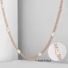 Kettingen Ketting Voor Vrouwen Meisjes 3mm 585 Rose Goud Kleur Curb Cubaanse Ketting Mode Bruiloft Sieraden 50 cm 60 cm CN12A