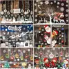 Pegatinas de pared 1Set Santa Claus Muñeco de nieve Elk Ventana Copo de nieve Etiqueta electrostática 2024 Decoración navideña para el año del hogar 231017