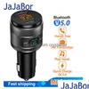 Jajabor Bluetooth 5.0 Car Kit Hands Fm Transmitter Music Mp3 Player Dual Usb Qc3.0 Quick Charge Support U Disk Playback C57