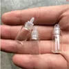 1 ml mini szklane butelki z korkiem lub plastikowym stoppem małe dekoracje butelek rzemieślniczych fiolek słoiki 100pc
