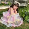 Robes de fille Robes en robe d'été pour les filles enfants Verano Rianbow Fantasia Nuevo En Sukienka Dla Dziewczynki anniversaire princesse fée