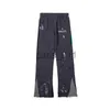 Calças Masculinas Calças Jeans Masculinas Galerias Sweatpants Dept Speckled Letter Print Casal Feminino Solto Versátil Calça Casual Reta Graffiti Laranja Cinza yt x1017