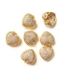 Charms 5pcs 3D Heart Pendant Charm For Woman Jewelry Making Cubic Zirconia Pave Accessory Bracelet Necklace Bangle264Q