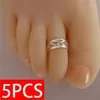 5st 925 Silver Foot Ring Fashion Women Elegant justerbar antik tå ringfot strandsmycken1282a