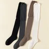 Women Socks Solid Color Thigh High Stockings Knitted Over Knee Long For Girls Autumn Winter Warm