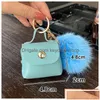 Nyckelringar Key Rings Pompom Leather Bag Keychains Coin Purses Chains Holder Fashion Pu Pouches Pendant Keyrings Trinkets Söta kvinnor Po Dhnvx