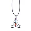 7 Chakra Reiki Stenen Healing Crystal Kettingen Hangers Gezondheid Amulet 3D Symbolen Steen Charms Hanger Yoga Ketting collier224D