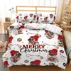 Conjuntos de cama Conjunto de Natal Linho Capa de Duveta Crianças Quilt Covers Cartoon Consolador Fronha 200x200cm Decoração Quarto Têxtil 231017