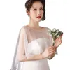 Foulards de mariage châle d'été mince perlé blanc fée cape grande taille robe performance quotidienne pull mi-long style coréen