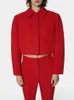 Kvinnors träningsdräkter Traf Fashion Woman Red Jackets Pants Set Autumn Kvinnliga Casual Tickets Jackor Rockar Ladics Chic Single Breasted Ytterkläder 231016