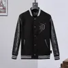 Plein Bear College Jacket Basketball Winter Outwear Hommes Coton Rembourré Pilot Army Bomber Jacket Casual Baseball Jackets Varsity Coat 84167