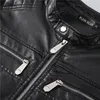 PLEIN BEAR Winter Autumn Men Coat Jacket Slim Faux Leather Motorcycle PU Faur Jackets Long-sleeve Outerwear Coats 841614