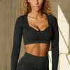 Aktiva uppsättningar yogakläder Gym Leggings Kvinnor Sportkläder Sexig långärmad Push Up Fitness Set Outfit Workout Clothes Sports Suits