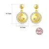 Korean Star Moon s925 Silver Dangle Earrings Women 3A Zircon Plated 18k Gold Luxury Earrings Jewelry for Women Wedding Party Valentine's Day Anniversary Gift SPC