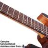 Guitarra eléctrica BoyaZiqi BZK-024, trastes de acero inoxidable, control de volumen push-pull, tapa de cuerpo de caoba