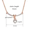 Pendant Necklaces SINLEERY Romantic Heart To Pendants And Rose Gold Color Crystal Necklace For Women Wedding Accessories XL337