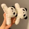 Plush Panda Hair Claw Cartoon Animal Fryzura